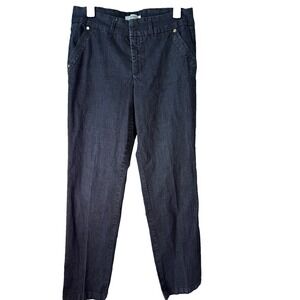 Ellen Tracy Denim Pants Women's Size 10 Dark Wash‎ Straight Leg Casual Trousers